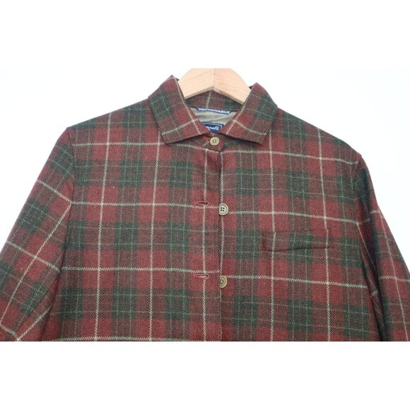 Faconnable Wool Cashmere Blend Plaid Coat Mens M Button Preppy Old Money - Picture 4 of 12